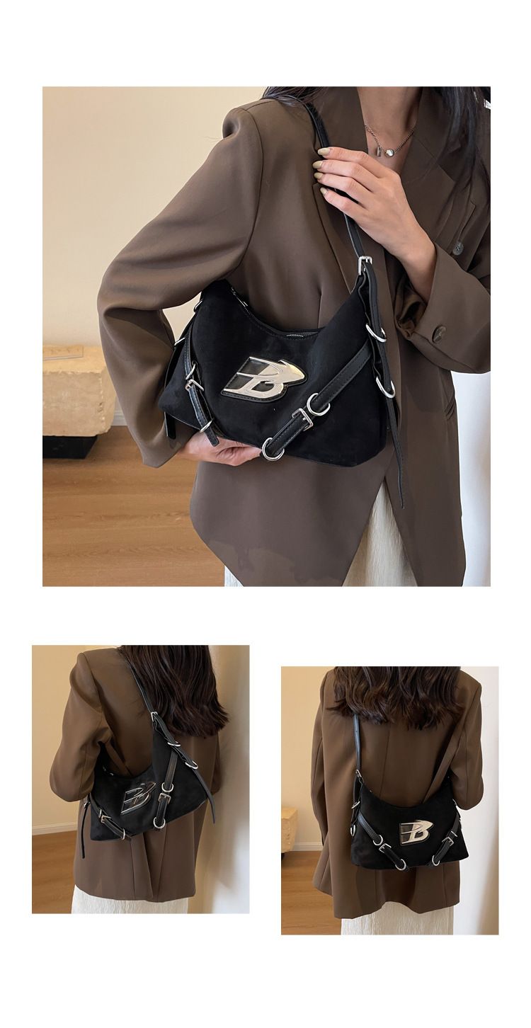 2023 neue Mode Wildleder Damen Mori süße Herbst und Winter kleine Freizeit Eimer Tasche einfache Umhängetasche_voghion.com