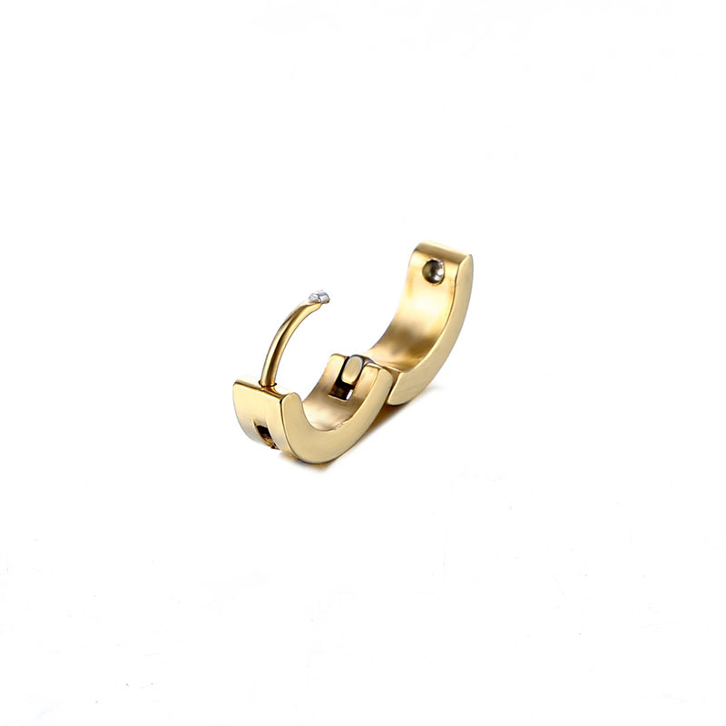 Orecchini con strass in acciaio al titanio alla moda Fibbia per orecchio in acciaio inossidabile Versione coreana Gioielli per orecchie semplici alla moda per uomini e donne_voghion.com
