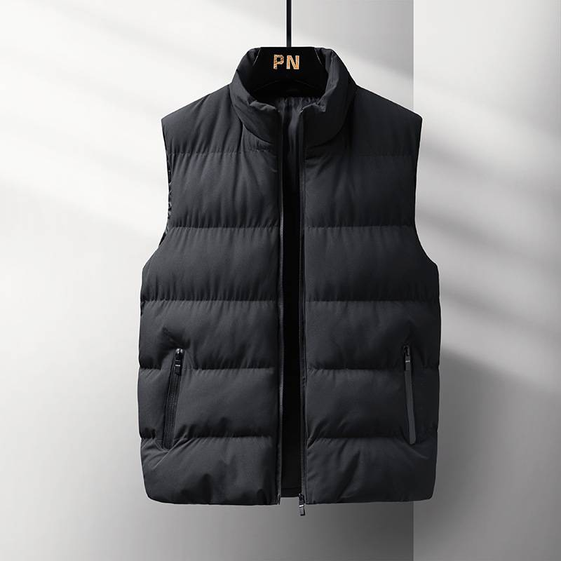 Abbigliamento maschile all'ingrosso autunno e inverno uomo cotone gilet in cotone moda tempo libero grandi dimensioni collo alto caldo gilet giacca_voghion.com