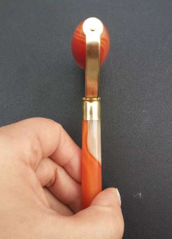 doğal Kırmızı akik yeşim Gua Sha İnce yüz masaj terapisi doğal sağlık terapi aracı Yüz masajı_voghion.com