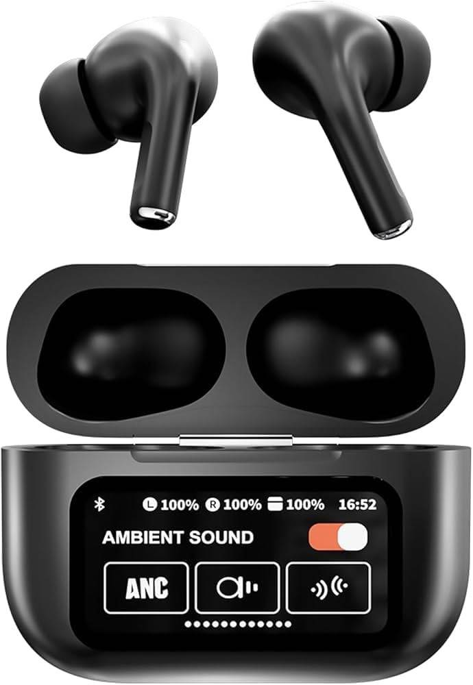 TOP Noile căști Bluetooth fără fir cu ecran LED color tactil și reducerea zgomotului în ureche, potrivite pentru orice telefon mobil_voghion.com