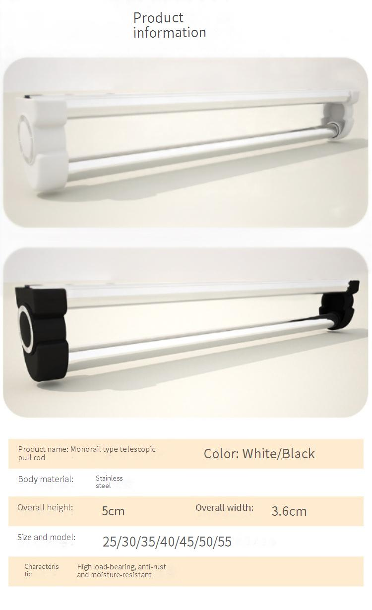 Lightweight Single-Rail Pull-Out Pants Hanger - Top-Mounted Extendable Closet Organizer For Wardrobe (Space-Saving Smooth Sliding Easy Installation)_voghion.com