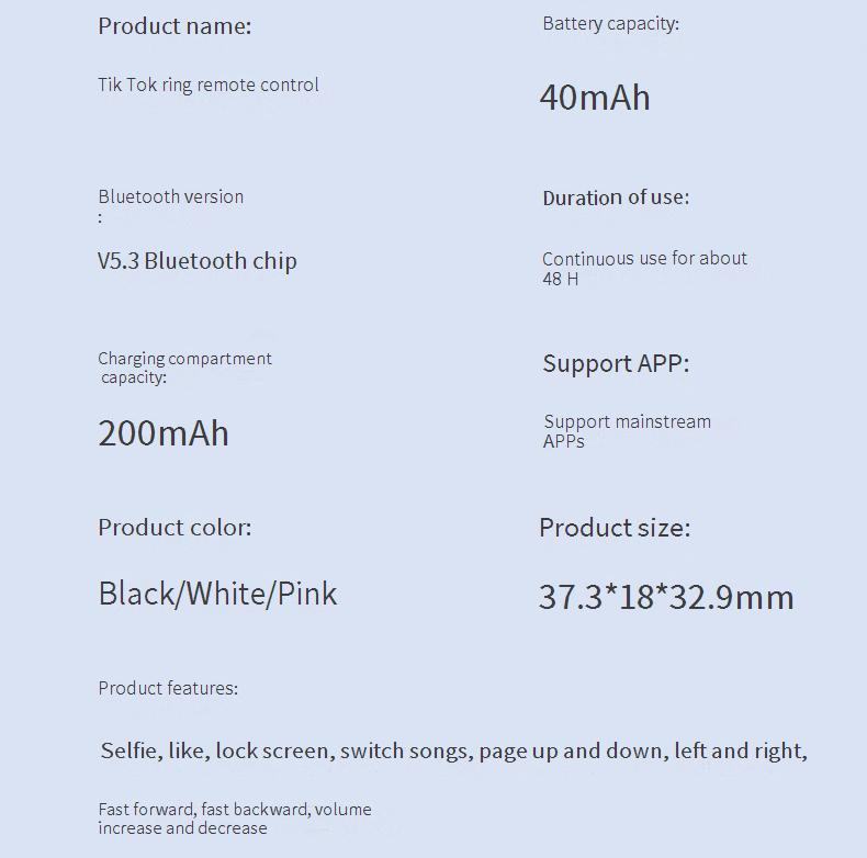 Novo anel de controle remoto Bluetooth sem fio para celular e câmera, controlador inteligente de áudio e vídeo, anel de interruptor_voghion.com