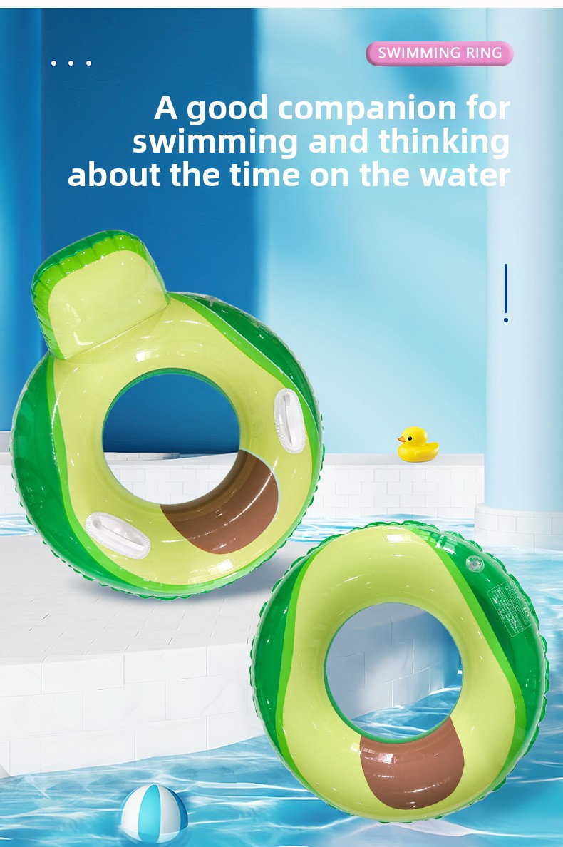 Avocado-Shaped Pool Float With Backrest - Thickened PVC Inflatable Lounge Chair For Adults (Water Safety Non-Toxic Includes Repair Patch & Hand Pump)_voghion.com