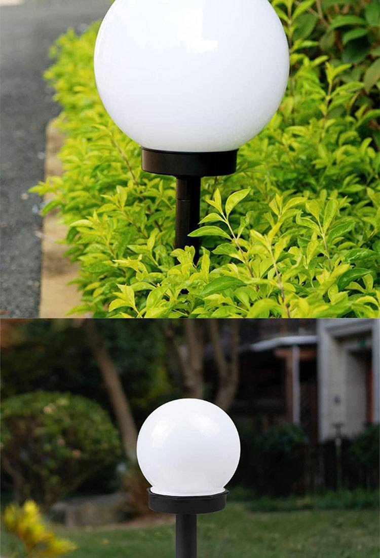 Solar Garden Lights Outdoor, 10cm White Sphere LED Landscape Lighting, Waterproof Lawn Decoration, Patio Pathway Lights For Yard_voghion.com