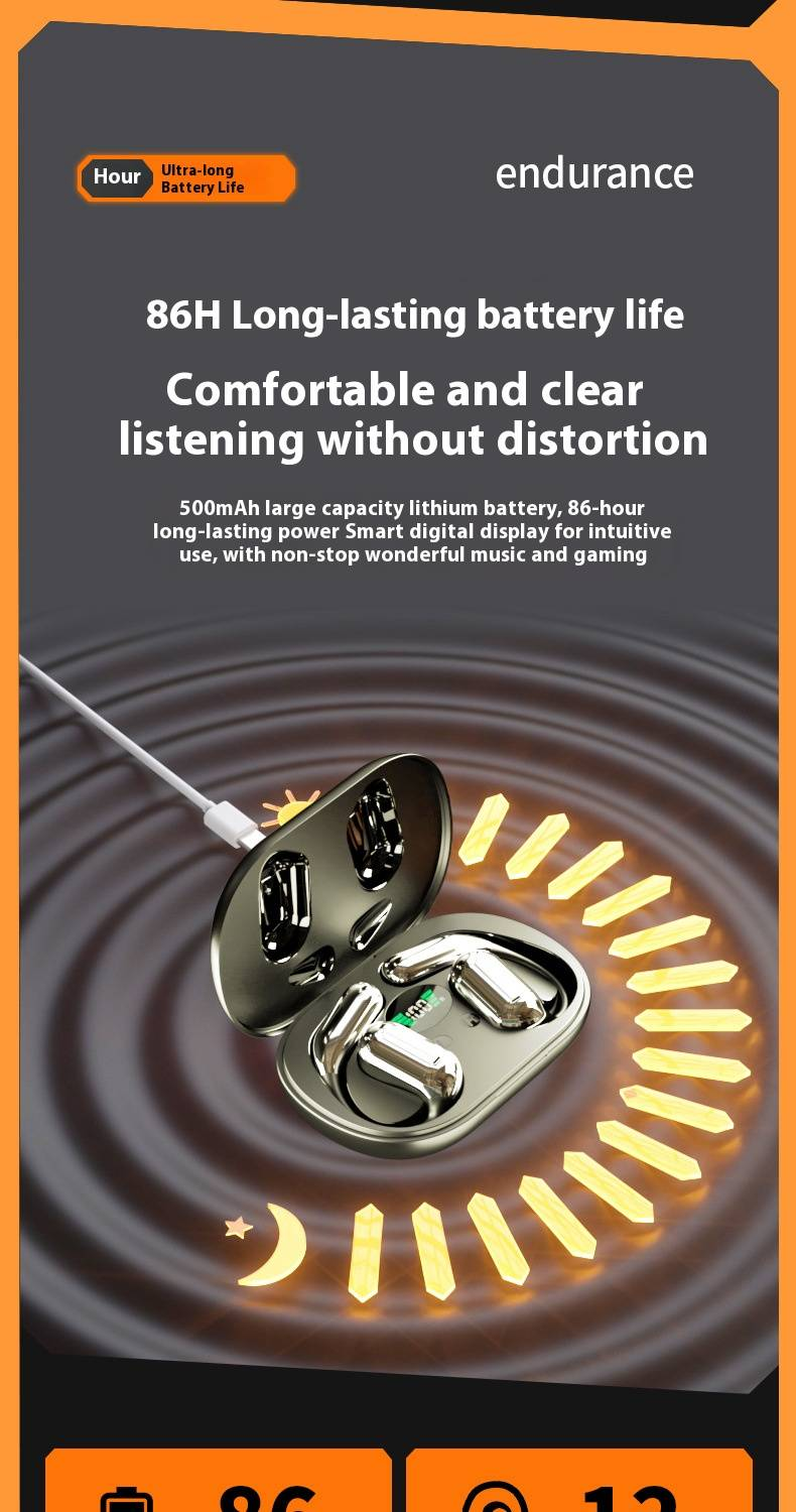 Q16 Open-Ear Bluetooth Headphones With AI Translation, Wireless Clip-On Stereo Earbuds, IPX5 Waterproof, 8H Playtime, Bluetooth 5.4_voghion.com