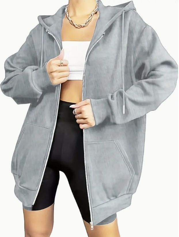 Nuova felpa con cappuccio e cerniera a maniche lunghe, versatile, alla moda e spessa - 5046_voghion.com