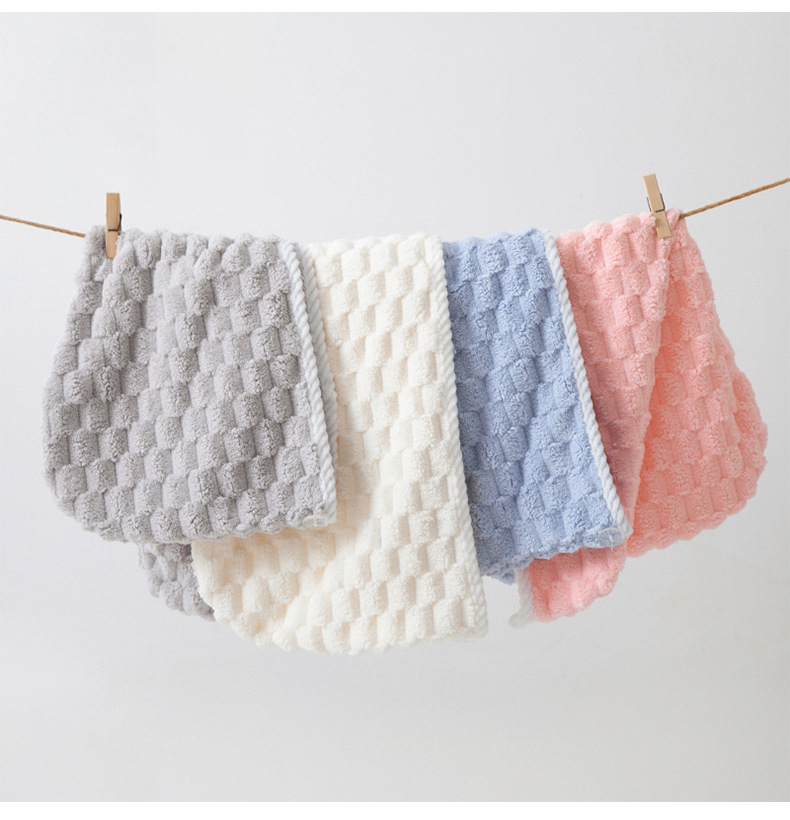 Serviette de bain à grille nuage, serviette de bain domestique, bonnet de séchage des cheveux, absorbant, séchage rapide, tortue dorée, velours, serviette épaisse et douce, non pelucheuse_voghion.com