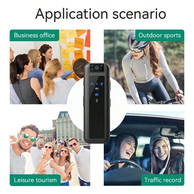Mini sportovní kamera HD 1080P přenosná klip-on kamera s infračerveným nočním viděním Digitální videorekordér Rekordér pro vymáhání práva_voghion.com