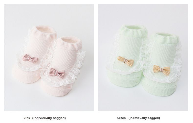 Spring and summer baby lace socks non-slip loose leg combed cotton mesh breathable newborn girl socks baby_voghion.com