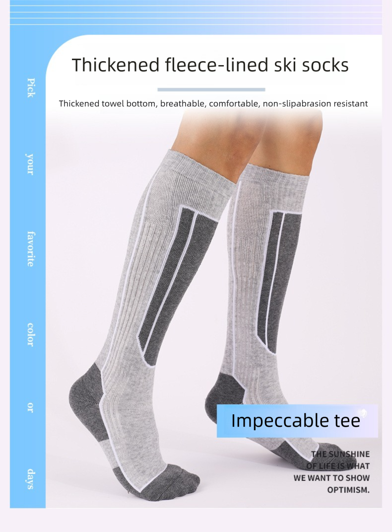 Herbst Winter Erwachsene Overknee Wandersocken Outdoor Lange Schlauch Merinowolle Verdicktes Frottee Warme Kinder Skisocken_voghion.com