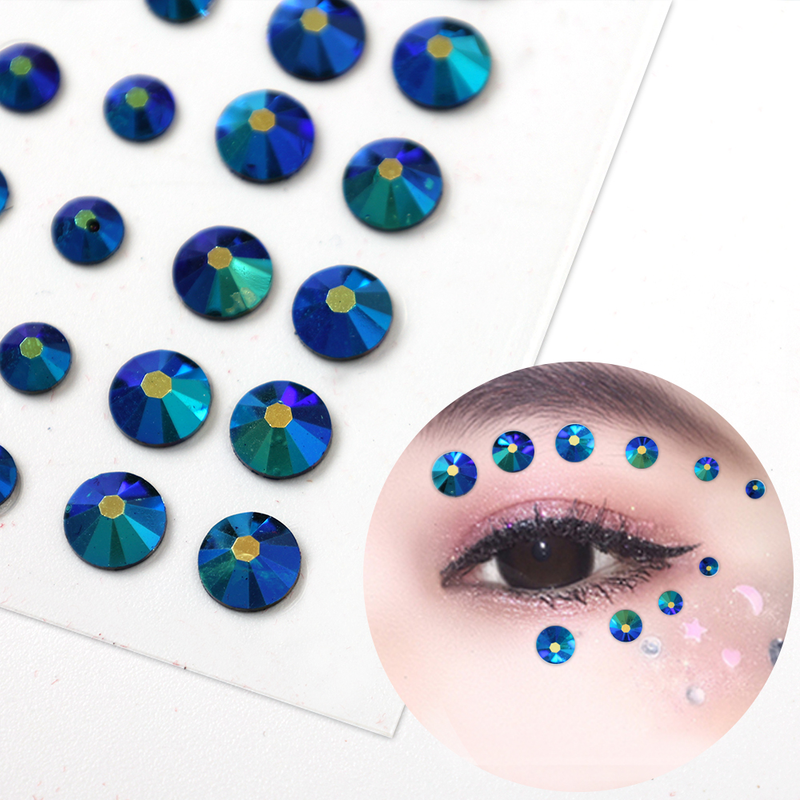 Kasvot Silmät 3D Timanttitarra Väliaikainen tatuointi Glitter Eyeliner Kulmien meikki Kristalli Tatuointi Tarra Rhineston_voghion.com