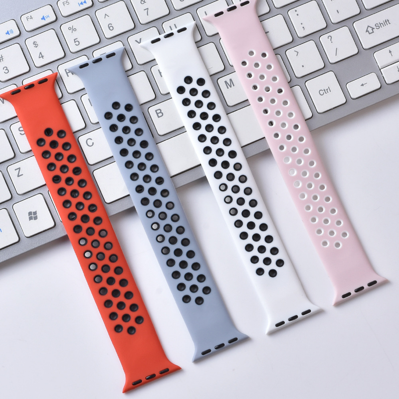 Siliconen Solo Loop Strap voor Apple Watch Ultra Band 45mm 49mm 44mm 41mm 40mm Ademen elastische armband IWatch Series 3 5 SE 6 7 8_voghion.com