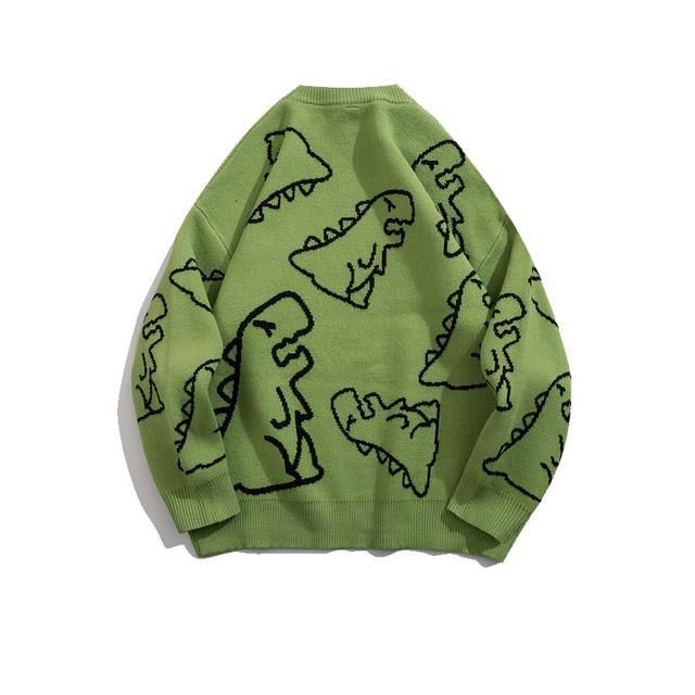 Dinosaurier-Strickpullover für Damen Neue europäische und amerikanische Pullover für Herren_voghion.com