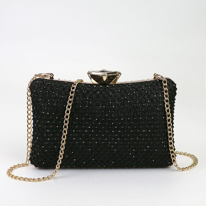 2025 Modische Clutch aus strukturiertem Mesh mit Diamantmuster, Abendtasche, Umhängetasche mit Kette, kleine Tasche_voghion.com