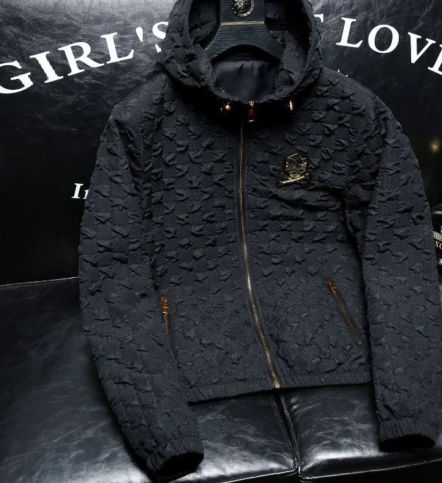 Giacca a pieghe di fascia alta della stazione europea da uomo 2024 Primavera Nuova moda di marca Top giacca con cappuccio di mezza età_voghion.com