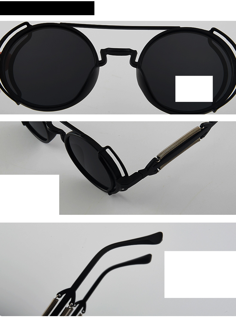 Unisex Cyberpunk Trend Retro Sonnenbrillen Runde Sonnenbrillen_voghion.com