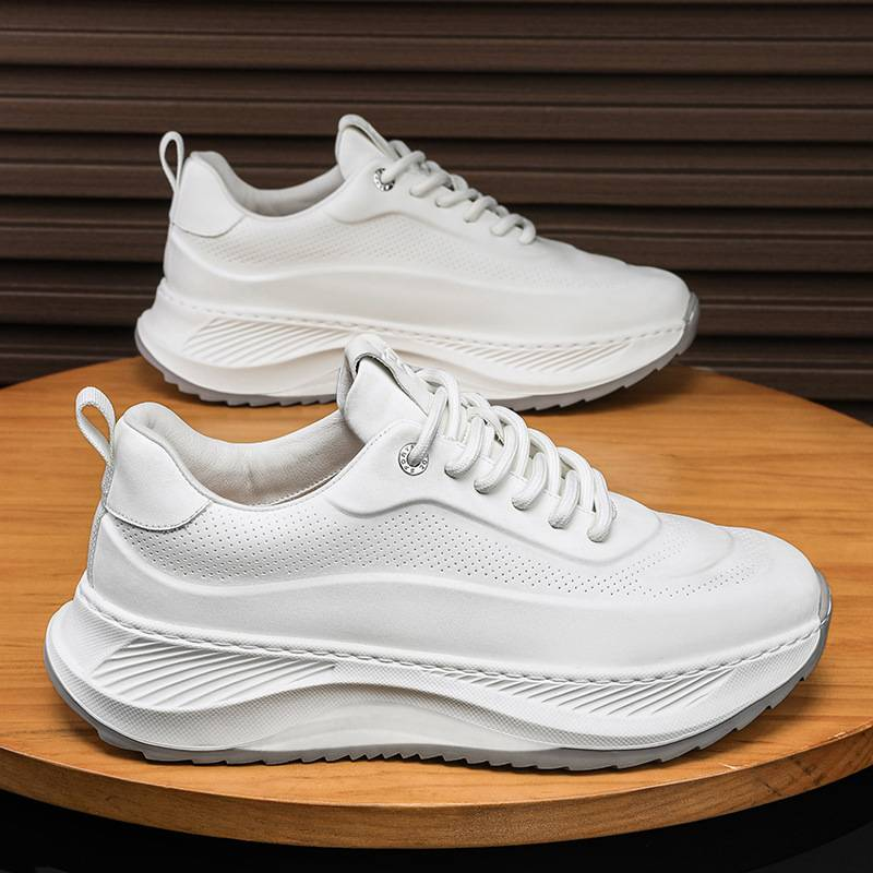 2024 autumn and winter men's plus size leather sports and leisure shoes Korean version height increasing dad trendy shoes_voghion.com