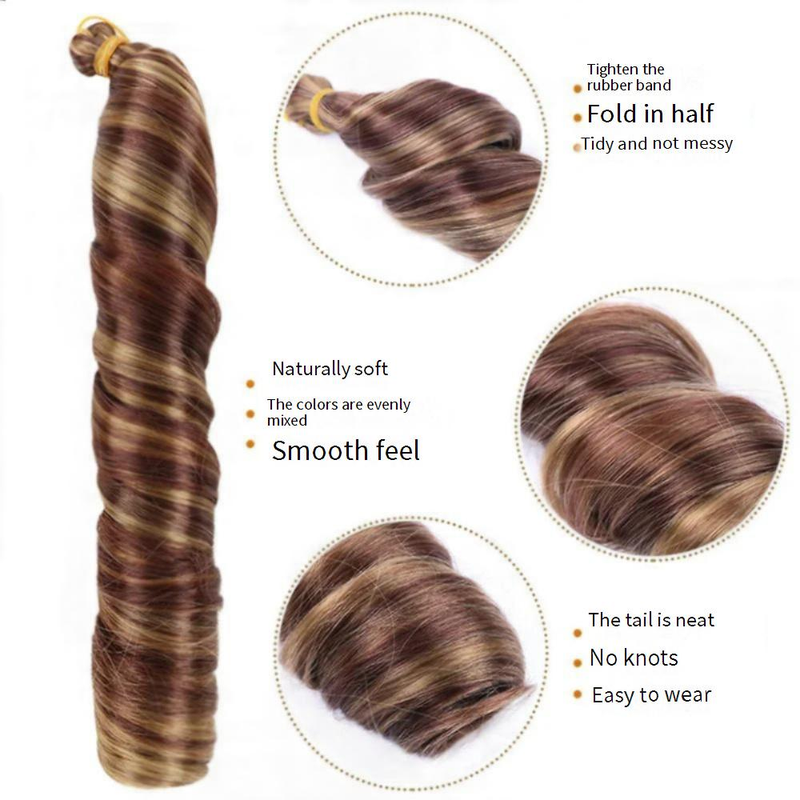 Haarverlengingen Pruiken Pruiken voor vrouwen Franse krullen Bulk haar 24 inch_voghion.com
