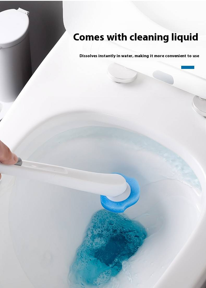 Set di scopini monouso per WC con 16 testine sostituibili, igienici e per una pulizia profonda, per uso domestico, in viaggio e commerciale._voghion.com