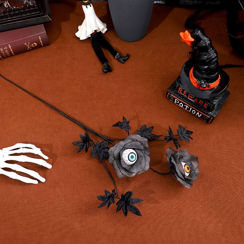 Bouquet da taglio di foglie d'acero con bulbo oculare nero horror di Halloween, festival fantasma, decorazioni commerciali per la casa di Halloween_voghion.com