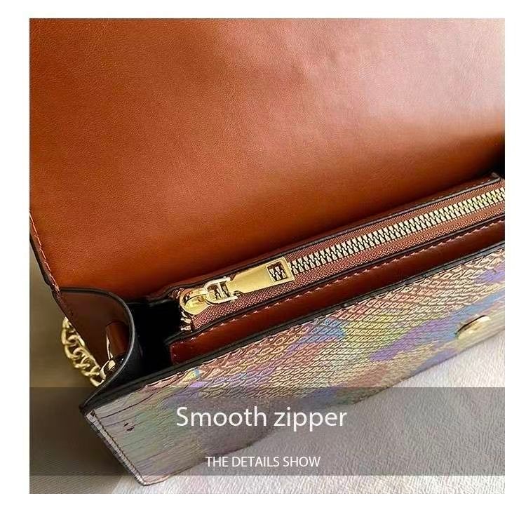 Bag Female Fashion Messenger Bag Red Super Fire Candy Color Chain Small Square Bag Small Crowd Stripe Messenger Bag Tide_voghion.com