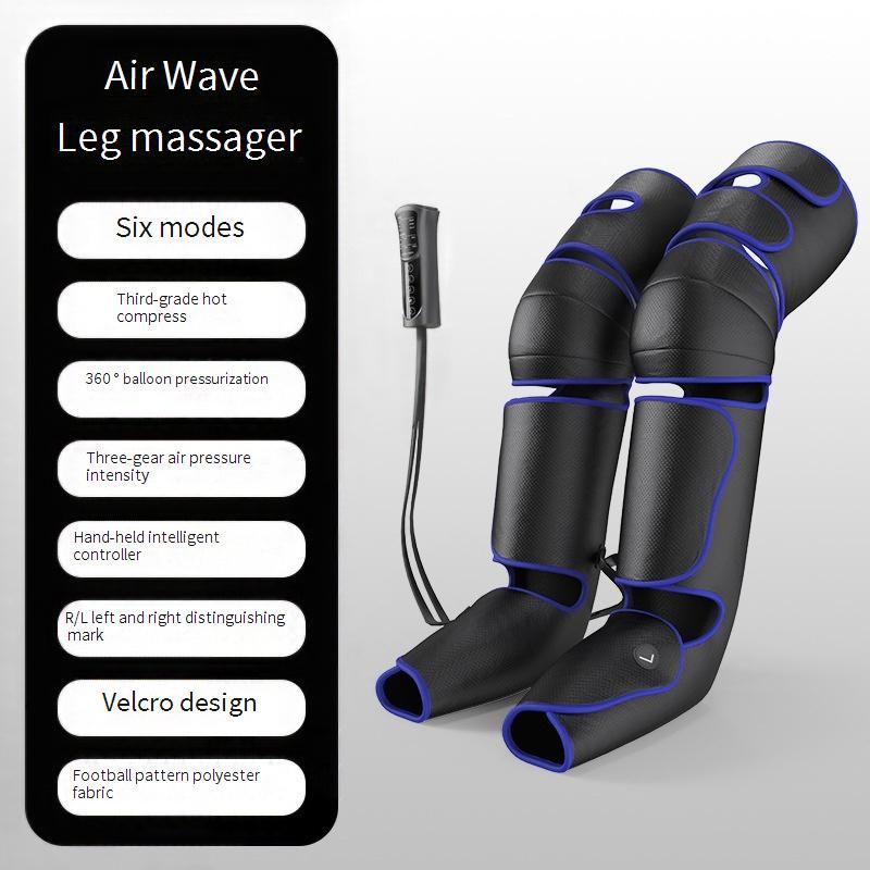 Massaggiatore per gambe a compressione d'aria con calore e vibrazione - Stimola la circolazione di tutta la gamba, polpaccio e piede per alleviare il dolore e rilassare"_voghion.com