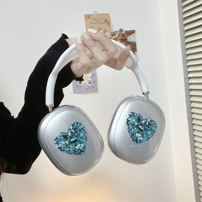 Étui pour écouteurs Bluetooth en TPU Blue Gem Love pour Airpods Max_voghion.com