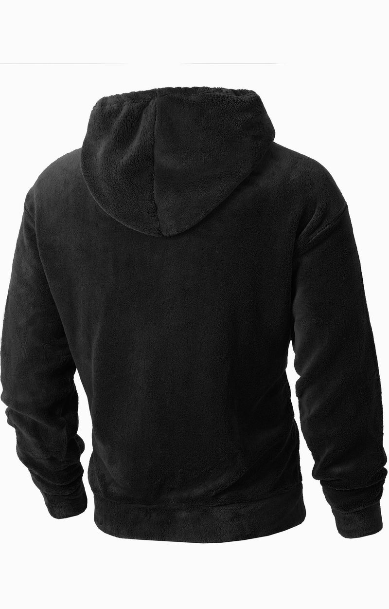 Felpa con cappuccio foderata in pile da uomo - Felpa oversize con cappuccio (grigio/marrone chiaro/nero, S-2XL)_voghion.com