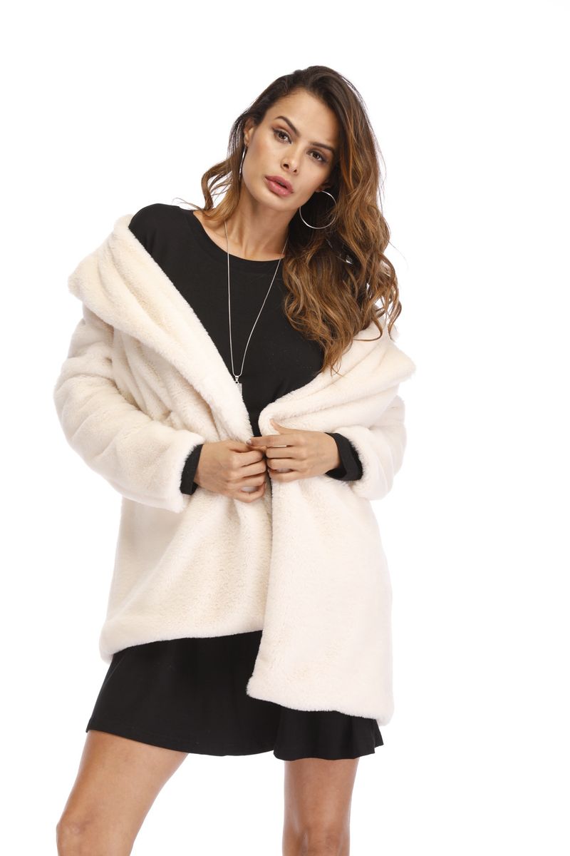 Women's Faux Fur Coat – Oversized Lapel, Luxe Fluffy Texture, 7 Colors Loose Fur Fleece Coat_voghion.com