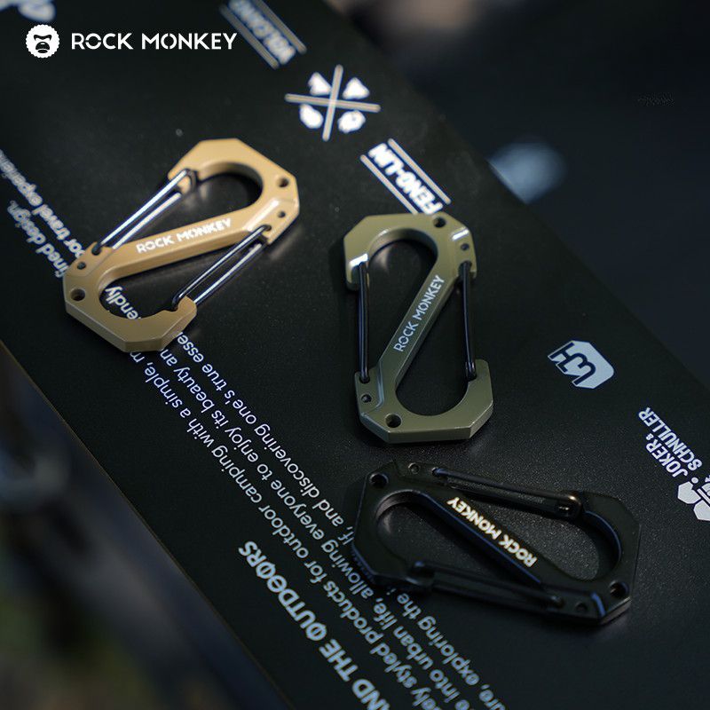 ROCK MONKEY Zaino portachiavi in lega di zinco a forma di D per campeggio all'aperto, borraccia, gancio multifunzionale per escursionismo_voghion.com