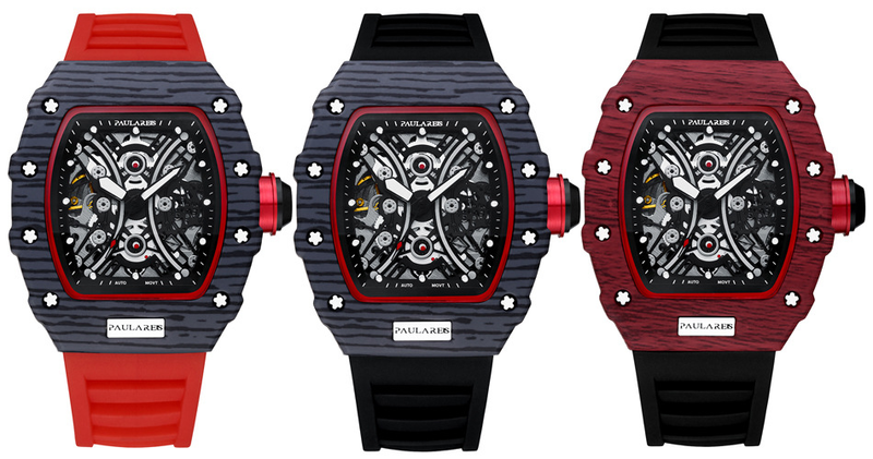 Full Automatic Mechanical Luminous Tape Richard Barrel Men's Watch_voghion.com