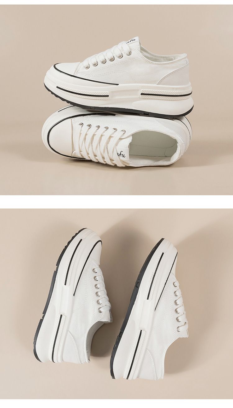 Women’s Shoes Thick Soled Canvas Shoes Women's Shoes Spring And Summer New Board Shoes Ins Versatile Trend Korean Version Of Casual White Shoes Single_voghion.com