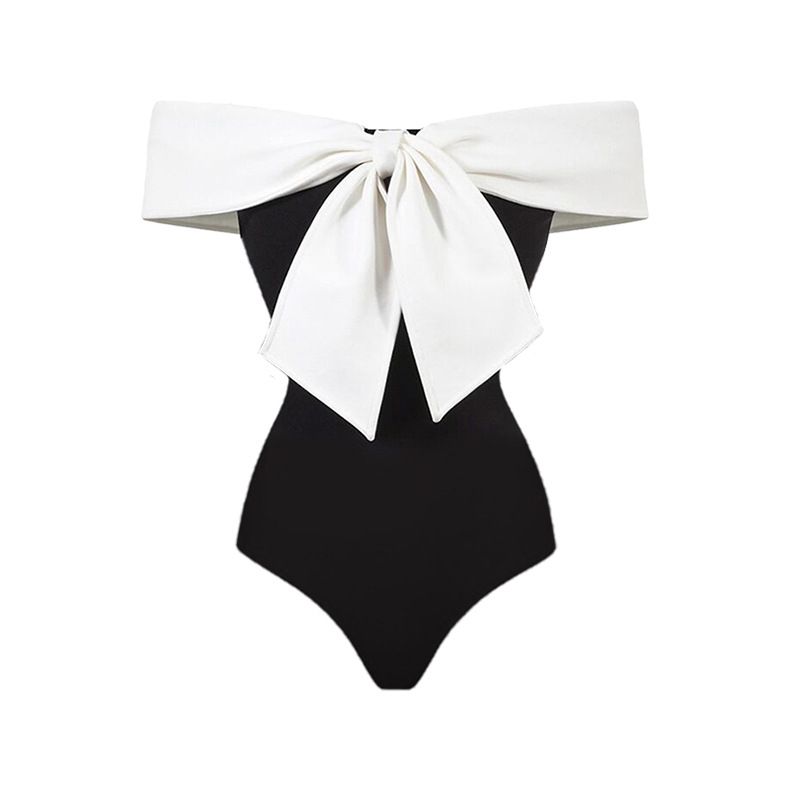2024 Fashion New Swimsuit Solid Color Sexy Strapless Bare Sunscreen One Shoulder Jumpsuit Women's Set_voghion.com