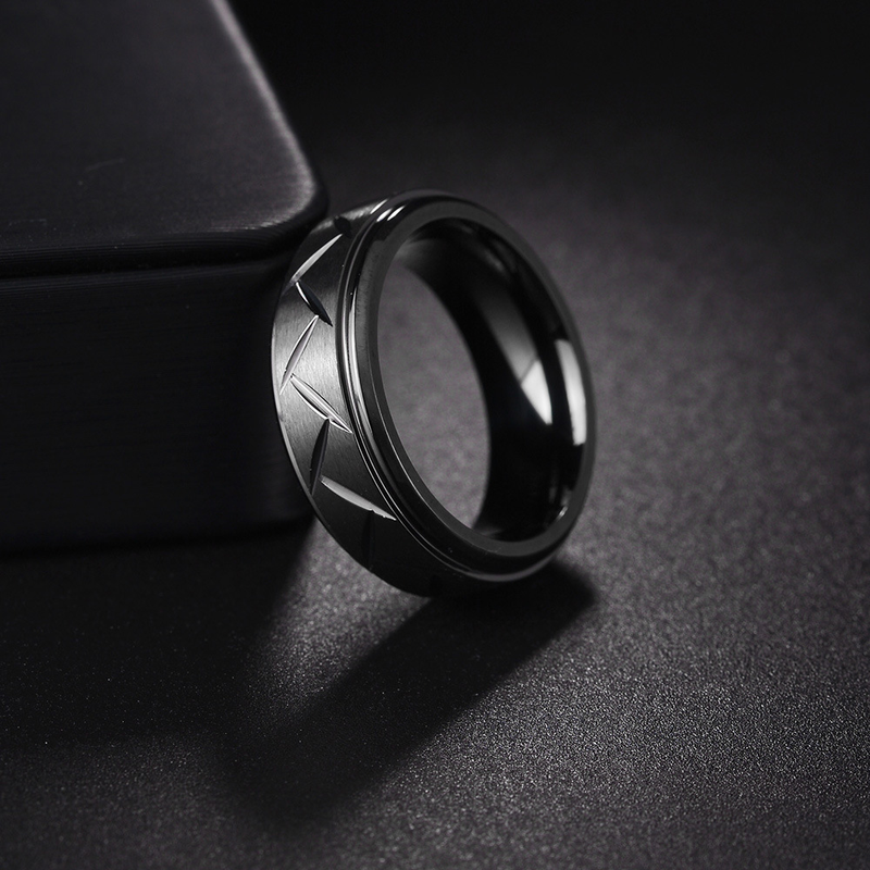Herre 8MM batch twill ring titanium stål smykker_voghion.com