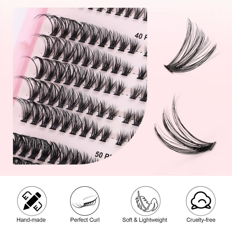 False Eyelashes Large Capacity 540 Clusters Of D Curled Thick False Eyelashes Book Set Hot Melt Segmented Mixed Eyelashes_voghion.com