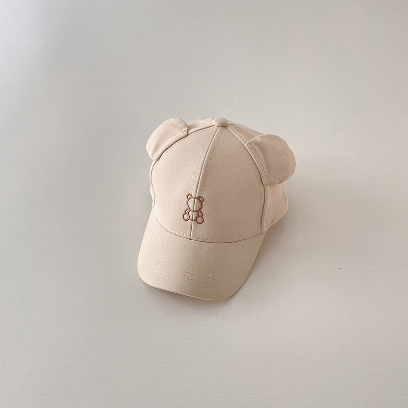 Sombrero Snapback de verano para niños, gorra de béisbol con bordado de oso bonito de dibujos animados para bebés y niños, sombreros de sol de algodón para niños_voghion.com