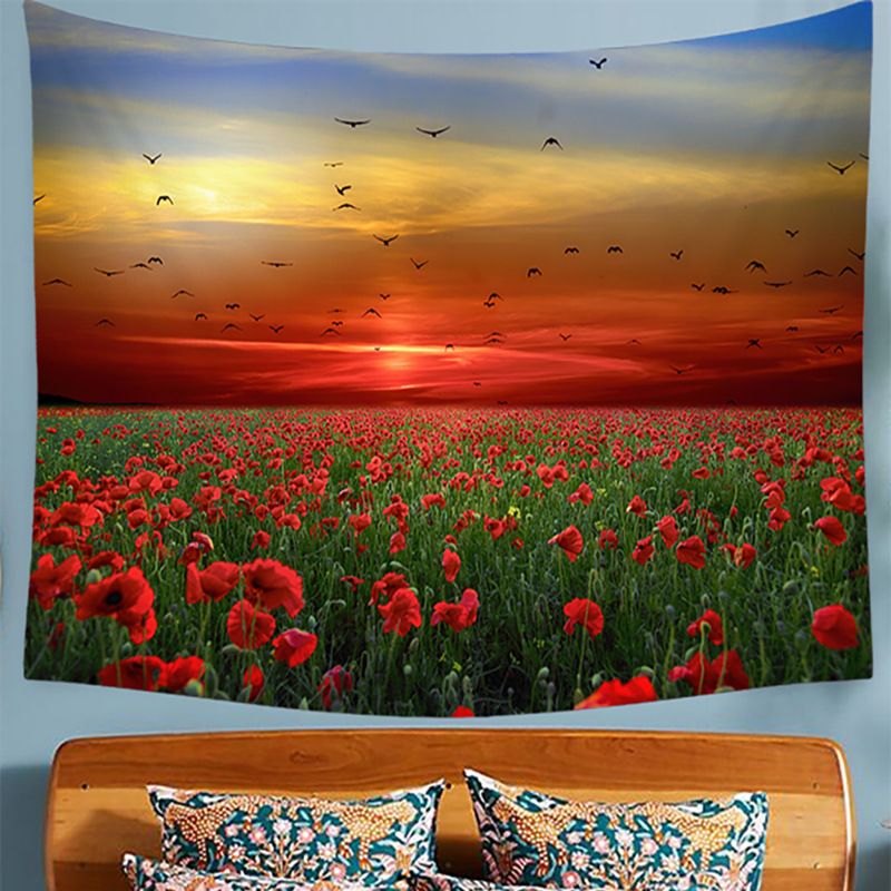 Super large background cloth, fantasy mushroom house, bedside bedroom, tapestry, wall cloth decoration, Nordic ins_voghion.com