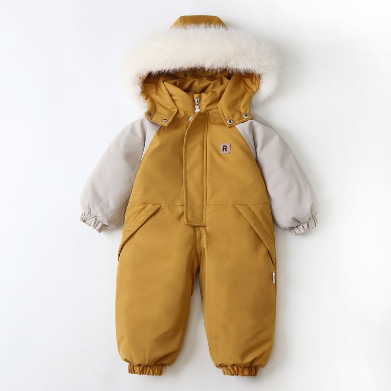 Unisex Baby Snowsuit One-Piece Winter Ski Suit For Toddlers 1-3 Years (80-120cm) - Lightweight Nylon With Hood_voghion.com
