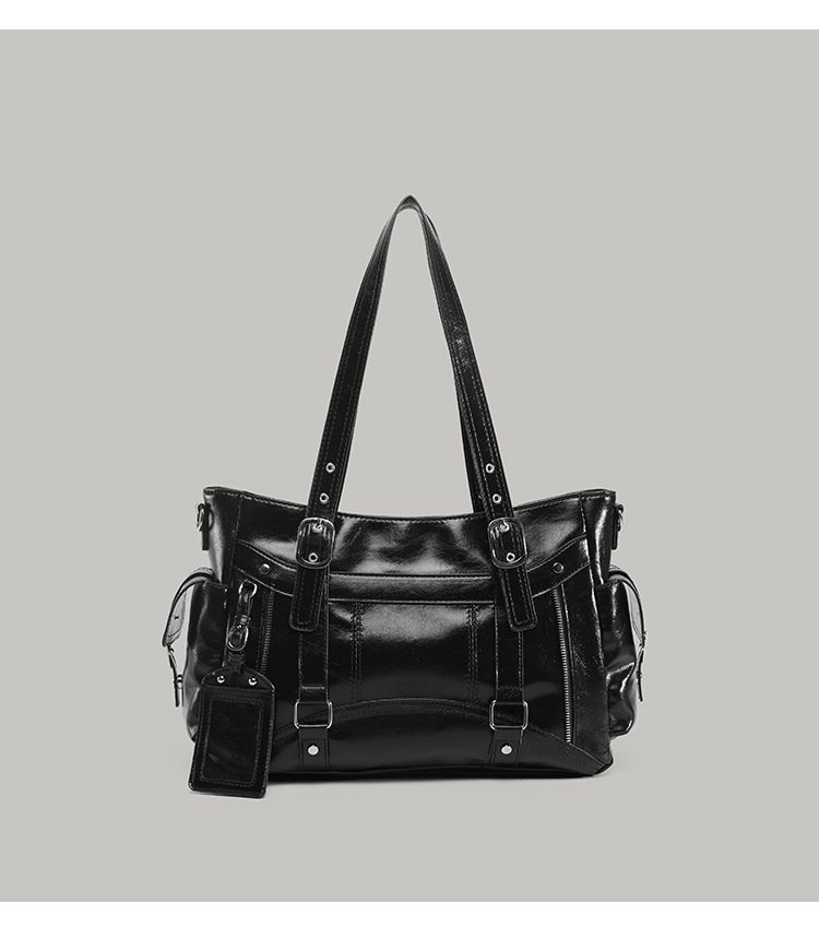 Trendy Retro Crossbody Tote Bag For Women - Stylish Large Capacity Shoulder Bag With Adjustable Strap, Zip Closure & Spacious Interior_voghion.com