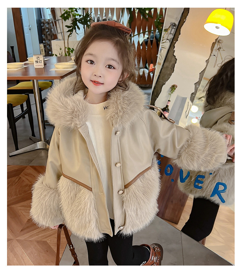 Mädchen Herbst und Winter Mantel Baby Winter Plus Fleece Pelz Kinder Top kleine Mädchen Pelz_voghion.com