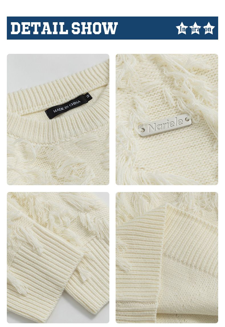 Erkek Giyim HeyHenry Crewneck ins Stili Düz Renk Niş Tasarım Duygusu Moda Kazak Kazak Şık Kazak Erkek Çocukları Sonbahar_voghion.com