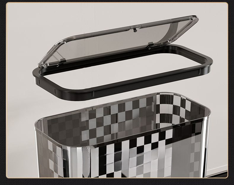 Gap Bathroom, Toilet, Gap Garbage Bin, Large Uncovered Square Transparent Kitchen With Pressure Ring Paper Basket_voghion.com
