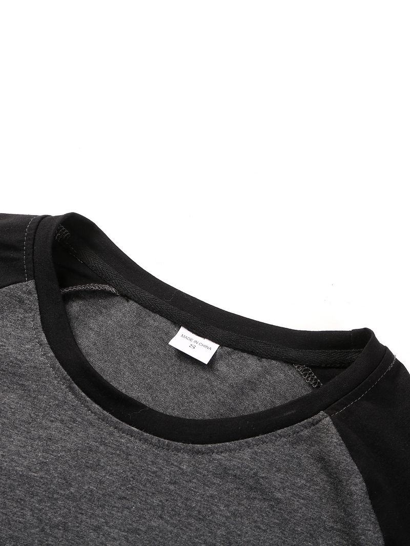 Langärmliges T-Shirt mit Rundhalsausschnitt für Herren, locker, atmungsaktiv, große Größe, lässiges Oberteil mit Raglanärmeln_voghion.com