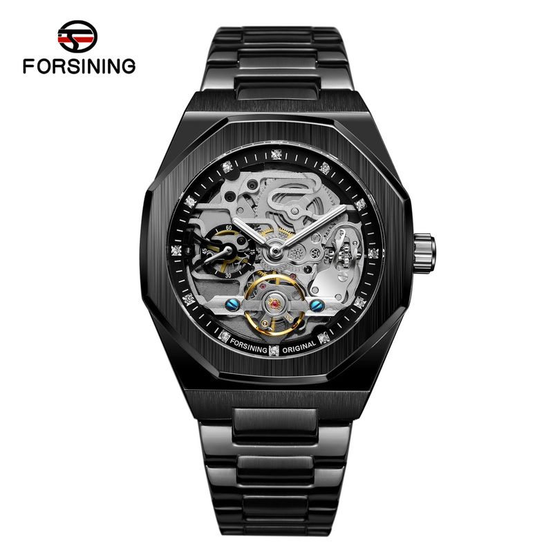 Men's Automatic Mechanical Watch With Luminous Hands, Three Subdials, And Day Display - Stainless Steel Band Six Pin Week Steel Belt Mechanical Watch_voghion.com