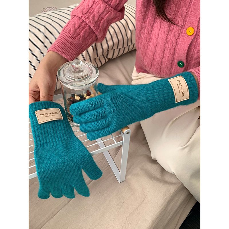 Bevat wollen touchscreen jaar kerst rode gebreide handschoenen voor vrouwen 2024 nieuwe winter warme fietskoude bescherming_voghion.com