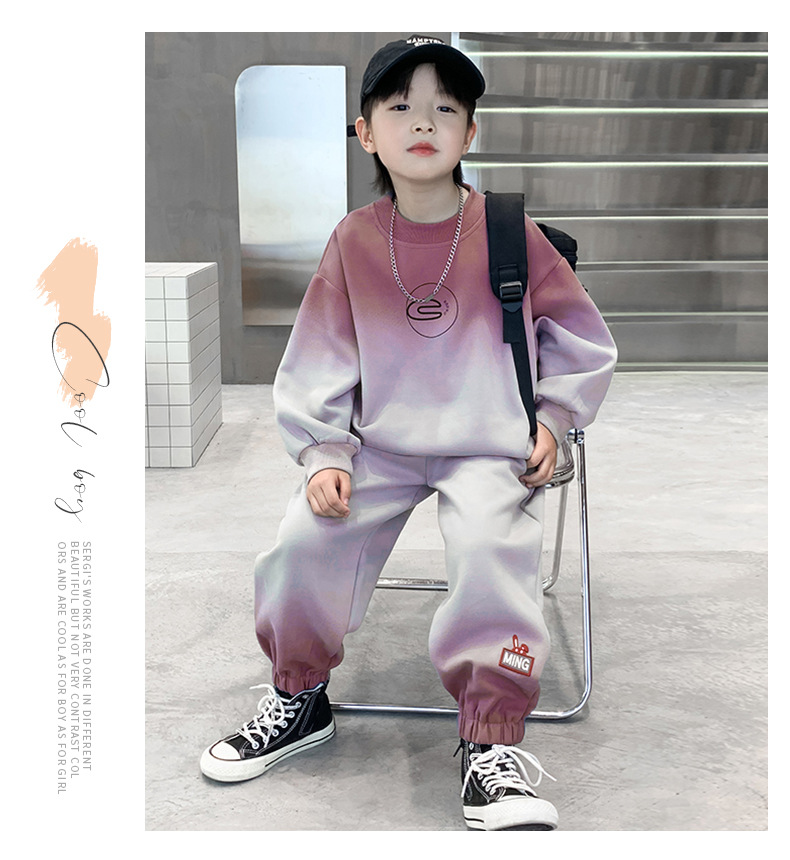 Traje para niños, novedad de 2023, suéter de otoño para niños de mediana a grande, ropa deportiva a la moda, atractivo y a la moda_voghion.com