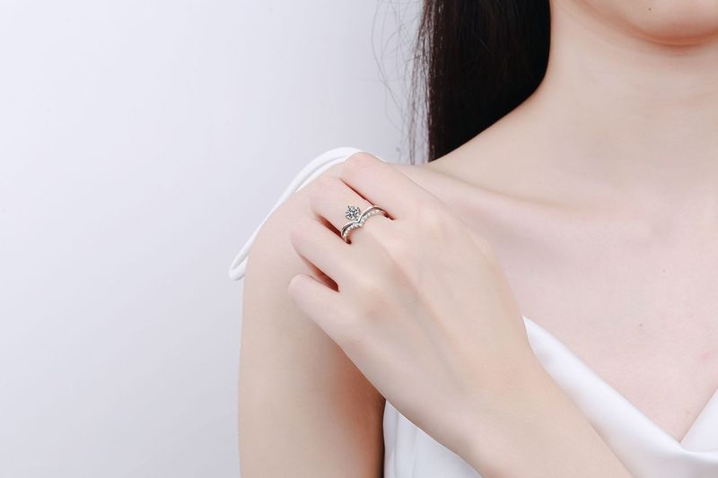 Tancise, nuovi anelli da donna in argento Sterling da 0,5 carati, a forma di corona, in moissanite, nero e rosa, gioiello nuziale con diamanti, regalo di Natale_voghion.com