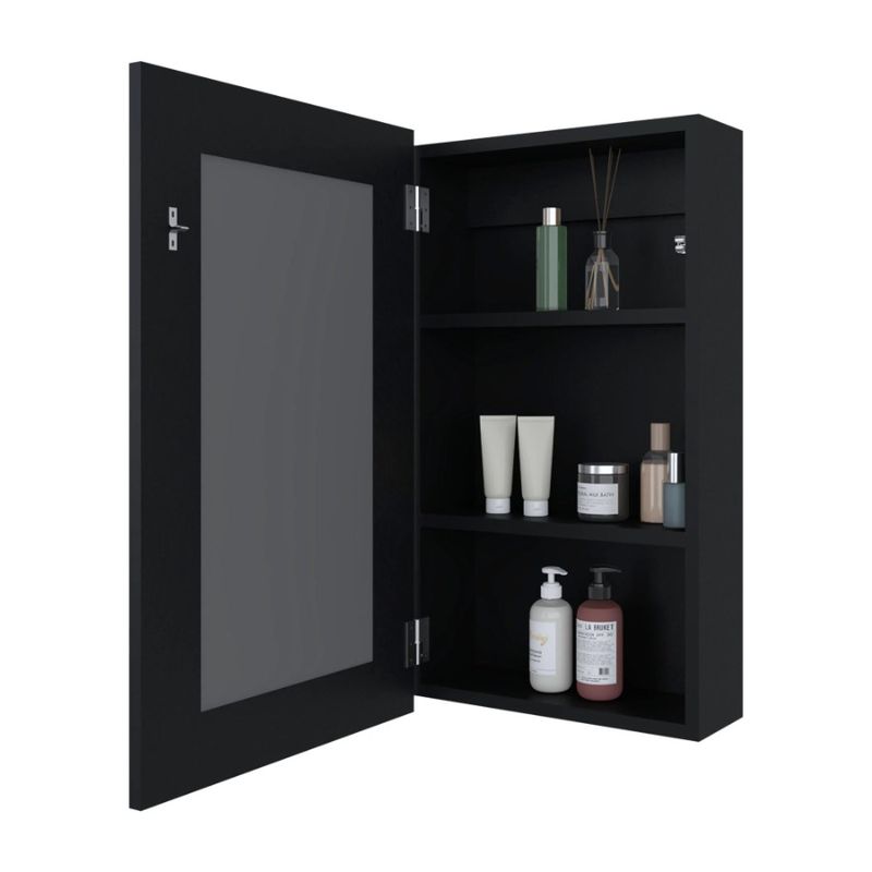 Mirror Medicine With Black Included Cabinet_voghion.com