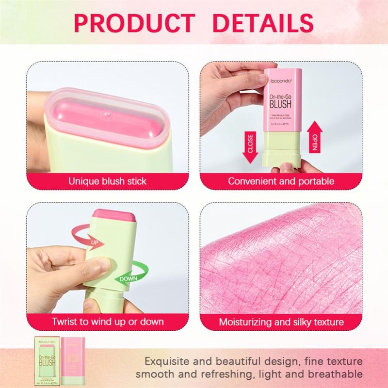 Ūdensizturīgs sejas vaigu sārtuma sārtums Natural Cheek Rouge 3 Colors Silky Smooth Tint Cream Blusher Blush Stick Face Makeup Blusher_voghion.com